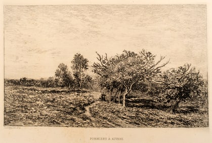 Charles F. Daubigny (1817-1878) Pommiers Ã  Auvers, 1884