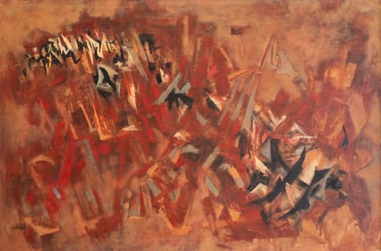 Ray Ridabock (1904-1970) Abstract Oil on Canvas