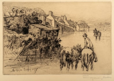 Sir Francis Seymour Haden (1818-1910) Wareham Bridge, 1877