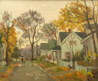 Joseph Rimini (1920-2000) South Street, Rockport, After the Rain