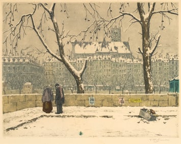 Tavik F. Simon (1877-1942) Notre Dame in Winter, 1925