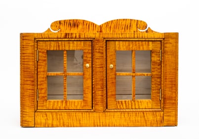 A Small Tiger Maple Wall Cabinet