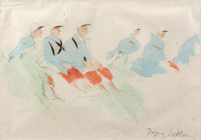 Jacques Villon (1875-1963) Chevaliers, From Dessinees D'Apres Nature et Lithographiees, 1896