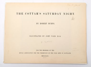 Folio, The Cottars Saturday Night, 1853