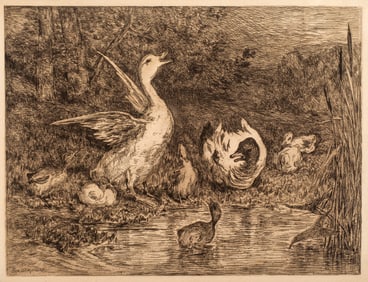 Charles Volkmar (1841-1914) Ducks, c.1880