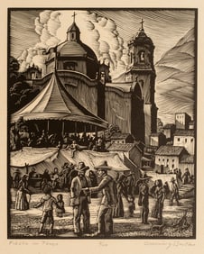 Channing Smith (1906-1984) Fiesta in Taxco