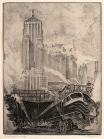 Kent Hagerman (1893-1978), Trackside Chicago, c.1950