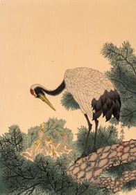 Japanese Print, Heron and Nest
