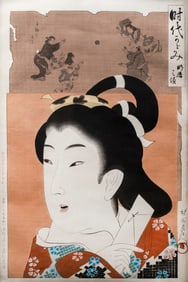Toyohara Chikanobu (1838-1912) Bijin in the Meireki Era