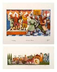 Pair of Color Lithos, Amram Ebgi