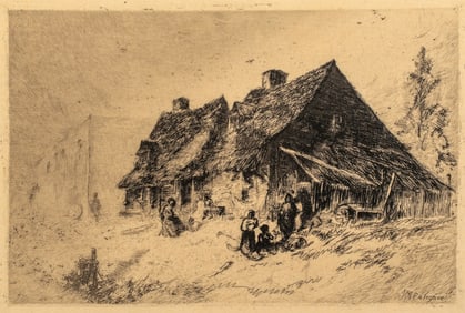 John Mackie Falconer (1820-1903) Negro Huts in Wilmington, N.C., 1880