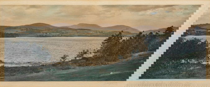 Charles Sawyer, Wilson Lake, Wilton, Maine Hand Tinted Photograph, 1920's