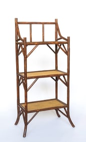 A Chinoiserie Bamboo Style Etagere