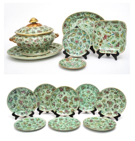 A Collection of Celadon Famille Rose