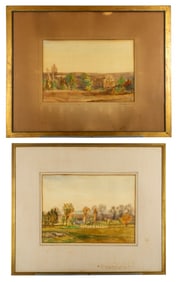 Arianna E. Kelley (1858-1922) Pair of Watercolors, 1920