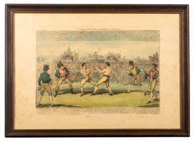 George Cruikshank (1792-1878), Hand Colored Boxing Engraving