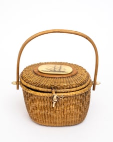 A Barlow Nantucket Basket Retailed by Shreve, Crump & Low