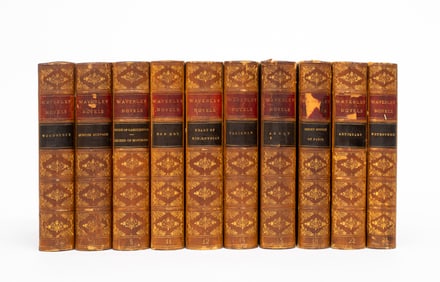 Leather Bindings. Sir Walter Scott 10 Vols. The Waverly Novels