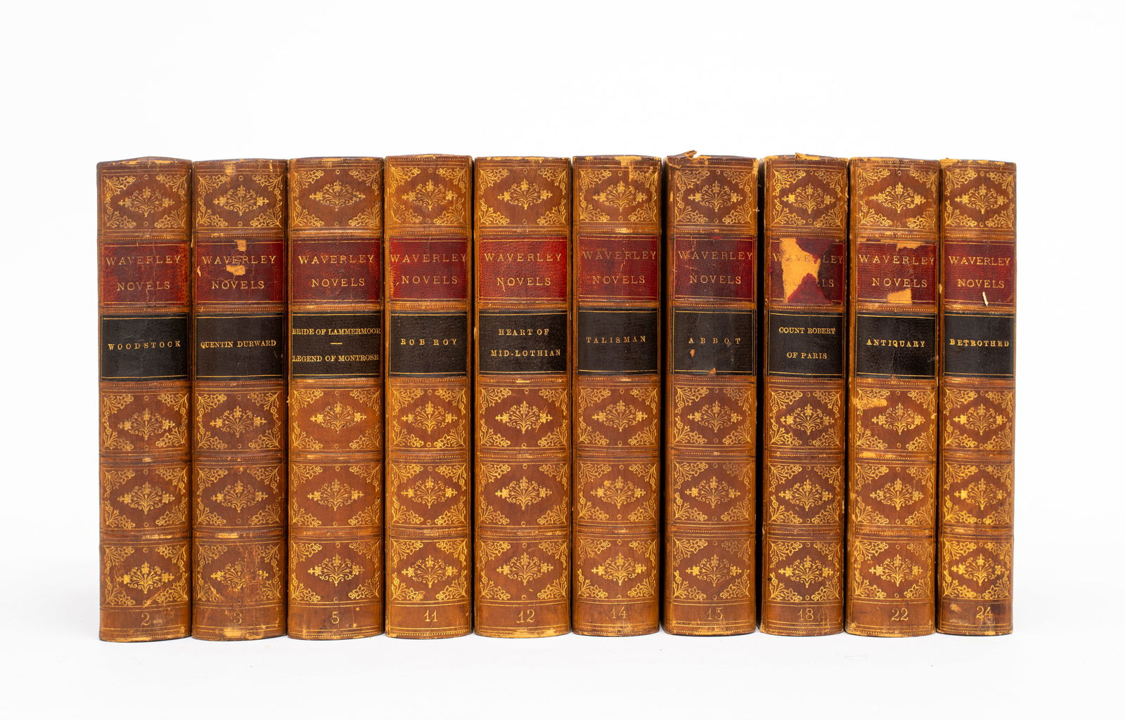 Leather Bindings. Sir Walter Scott 10 Vols. The Waverly Novels (1 of 6)