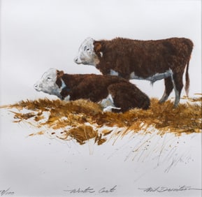 Neil Drevitson (b.1946) Winter Coats, Vermont Hand Colored Lithograph