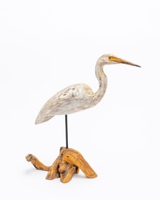 Great Egret Carving by RJ Plante