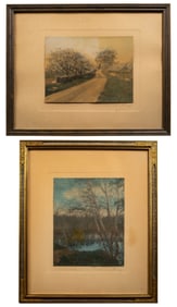 Two Wallace Nutting Hand Colored Photo Prints