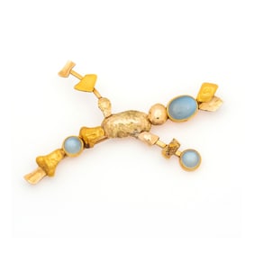 An Atelier Janiye 14K Gold and Moonstone Brooch