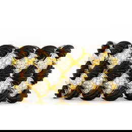 An Estate Tambetti 18k Gold Black Enamel and Diamond Bracelet