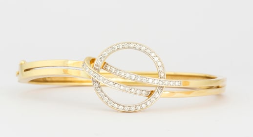 A Vintage Flyer Bros. 14K Gold and Diamond Bracelet