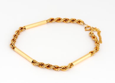 A Vintage 14K Rope Chain Bracelet