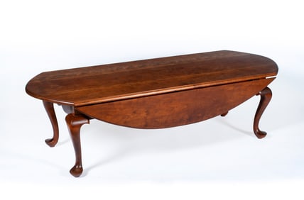 A Queen Anne Style Drop Leaf Coffee Table by Donald Dunlap (1934-2019), Antrim, NH
