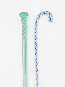 Two Antique Glass Canes