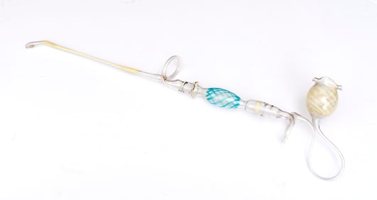 An Elaborate Antique Blown Glass Pipe