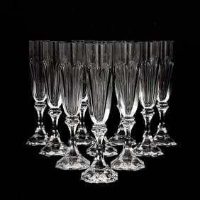 A Set of Ten St. Louis "Chambord" Champagne Flutes