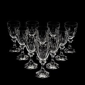 A Set of Ten St. Louis "Chambord" Claret Wine Glasses