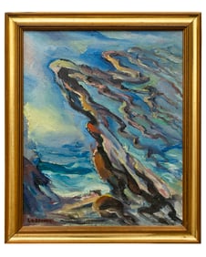 Omer Lassonde (1903-1980) The Old Cypress and Sea