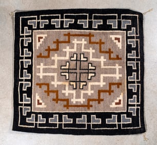 A Diné (Navajo) 'Two Grey Hills' Rug