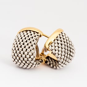 Two Tone 14K Gold Earrings