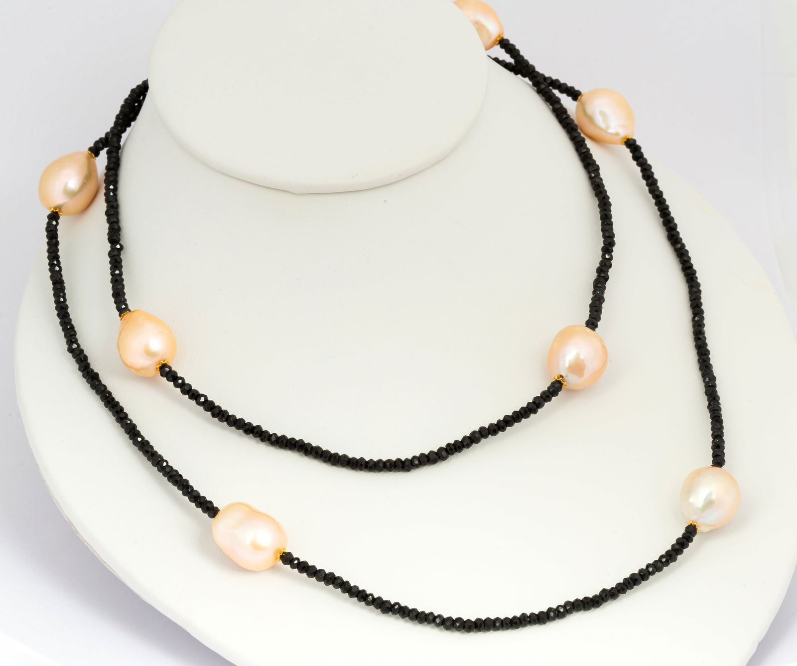A Baroque Pearl, Black Spinel and 14K Gold Necklace (1 of 9)