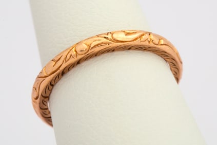 A Vintage Engraved 14K Rose Gold Band