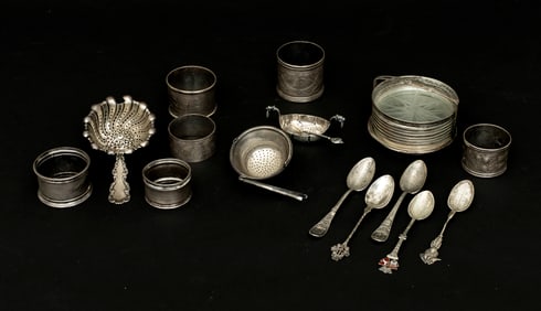 A Collection of Sterling and Silver Vanity Pieces