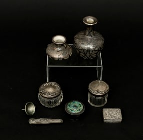 A Collection of Sterling and Silver Vanity Pieces