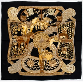 Hermes "Art des Steppes" by Annie Faivre Silk Scarf
