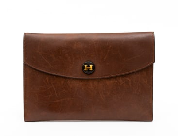 A Vintage Hermes Leather Rio Clutch Bag