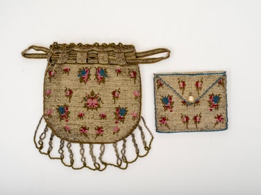 Two Antique Micro Beaded Small Bags