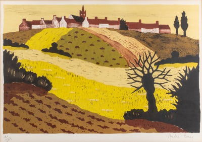 André Even (1918-1997) Fall Landscape, Color Lithograph
