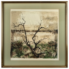 Piere Letellier (1928-2000) L'Arbre (The Tree) Signed Lithograph
