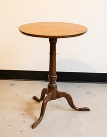 A Queen Anne Candle Stand in Figured Maple