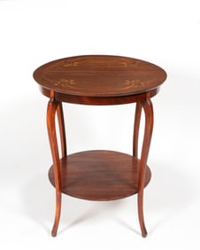 An Inlaid Two Tiered Circular Side Table