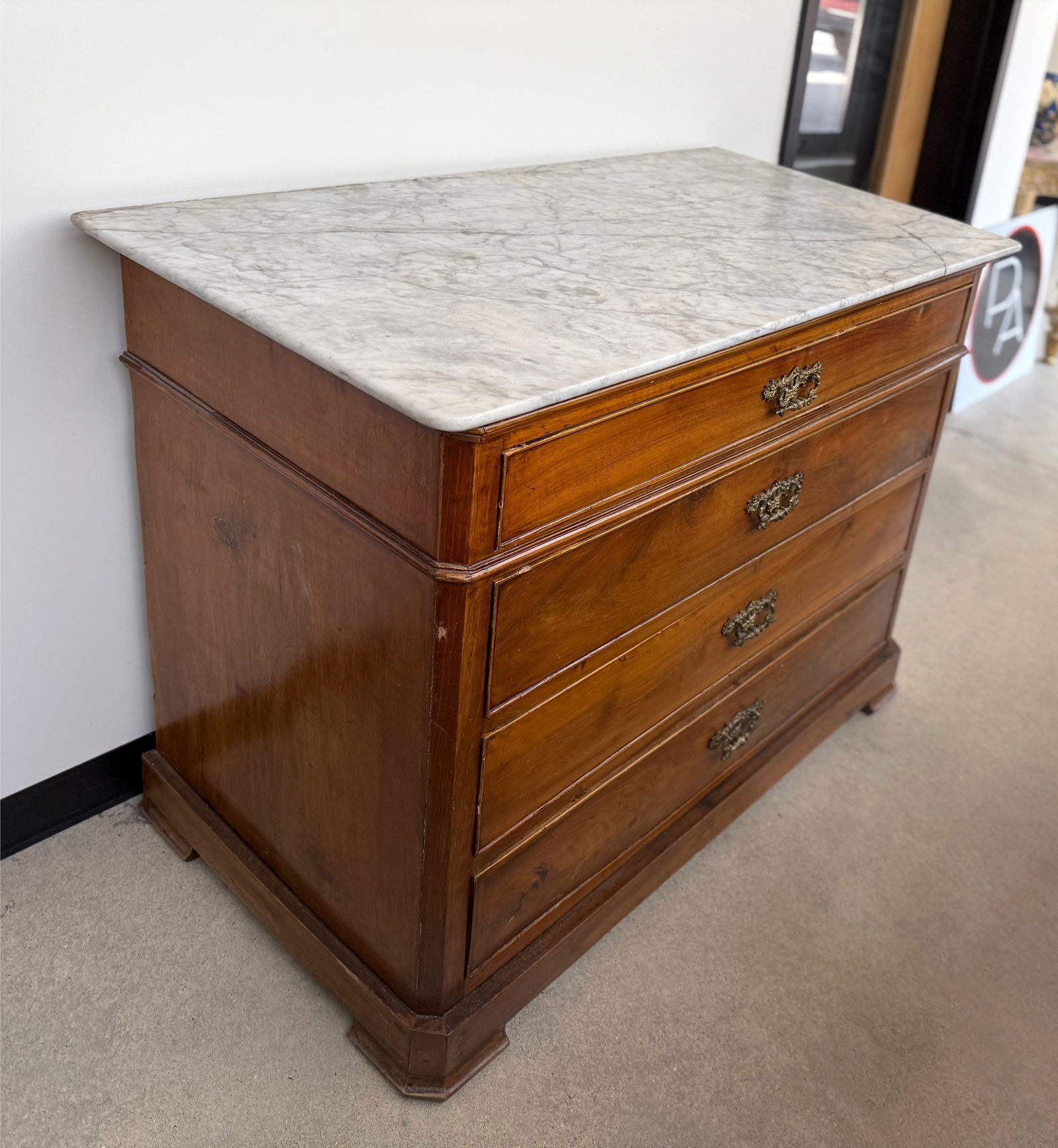 An Antique Marble Top Dresser (1 of 2)